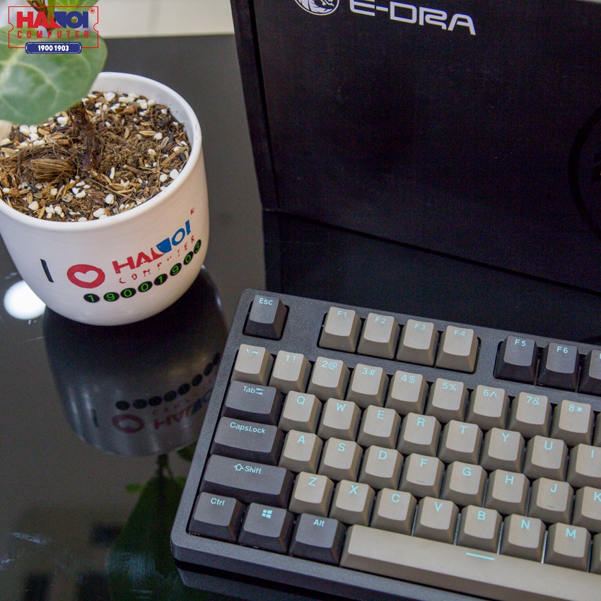 Bàn phím cơ E-Dra EK3104 Pro (Cherry Brown switch/PBT/USB/Đen)