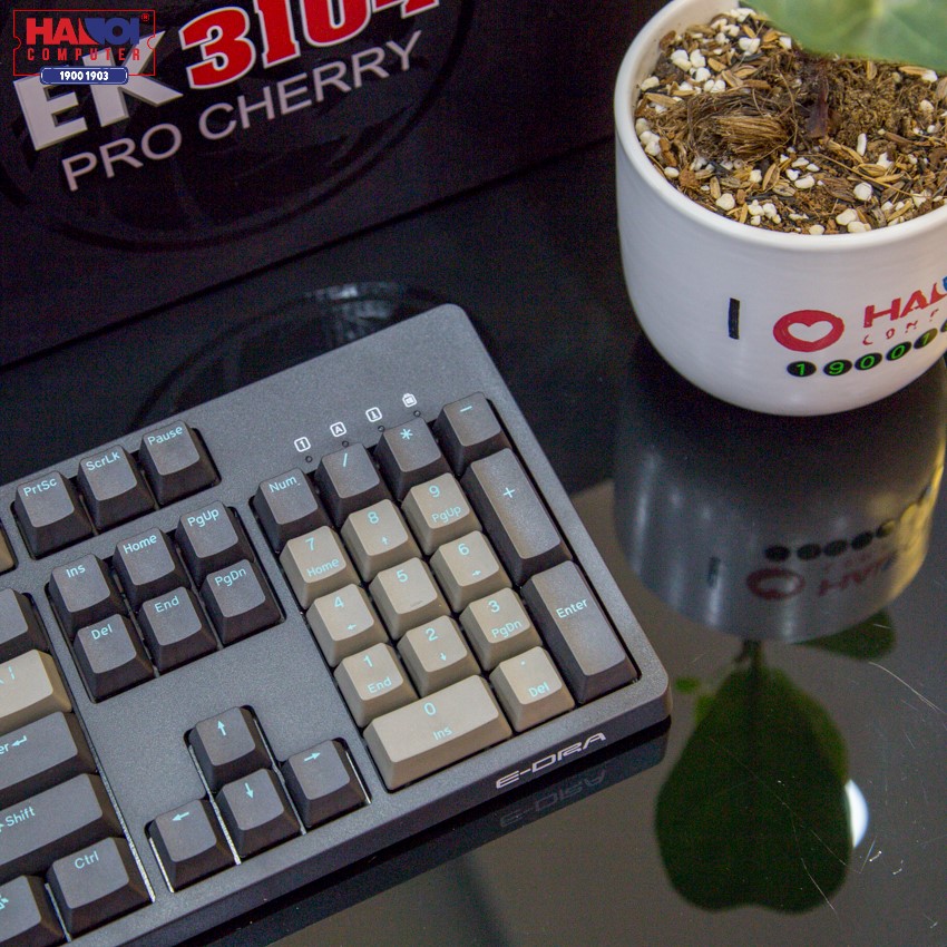 Bàn phím cơ E-Dra EK3104 Pro (Cherry Brown switch/PBT/USB/Đen)