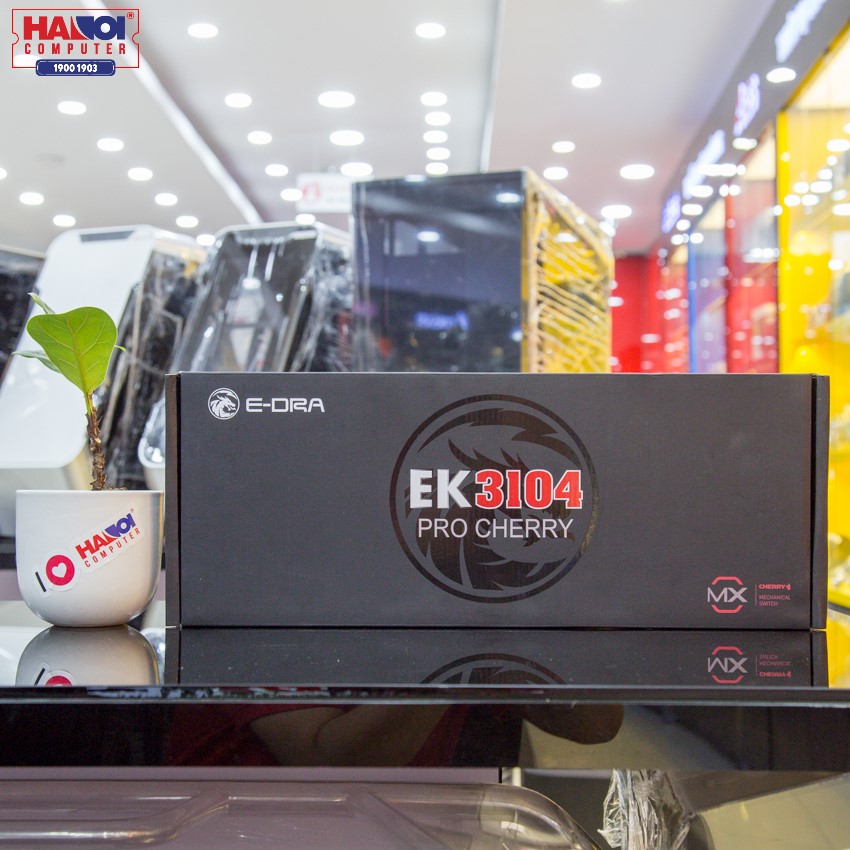 Bàn phím cơ E-Dra EK3104 Pro (Cherry Black switch/PBT/USB/Đen)