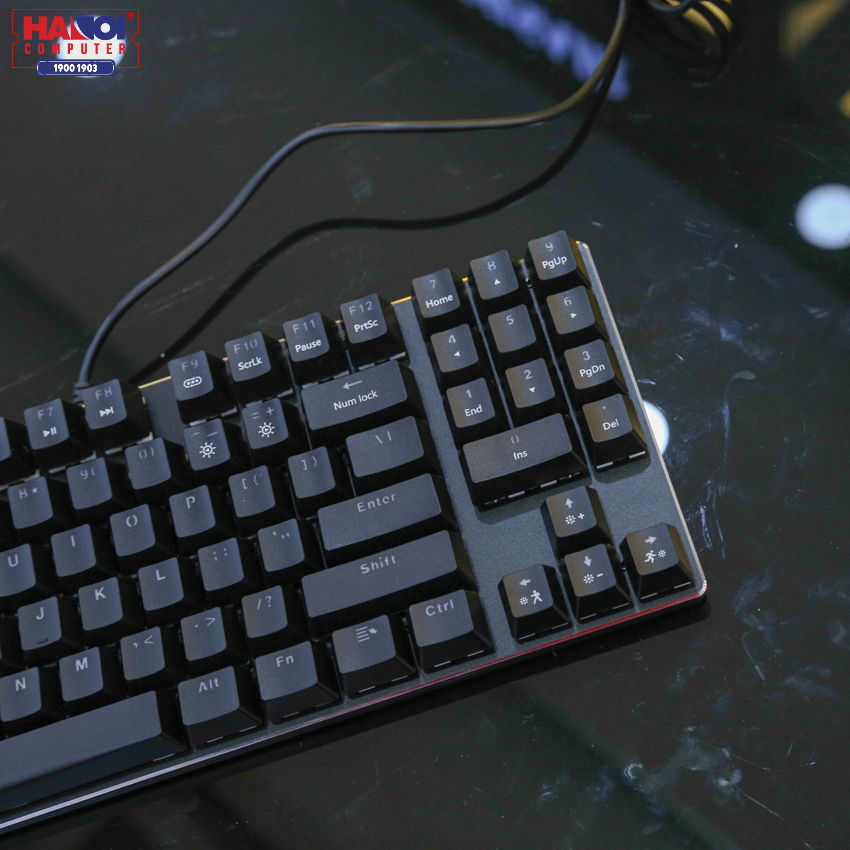 Bàn phím cơ E-Dra EK389 (Outemu Red switch/ABS/USB/Led trắng/Đen)
