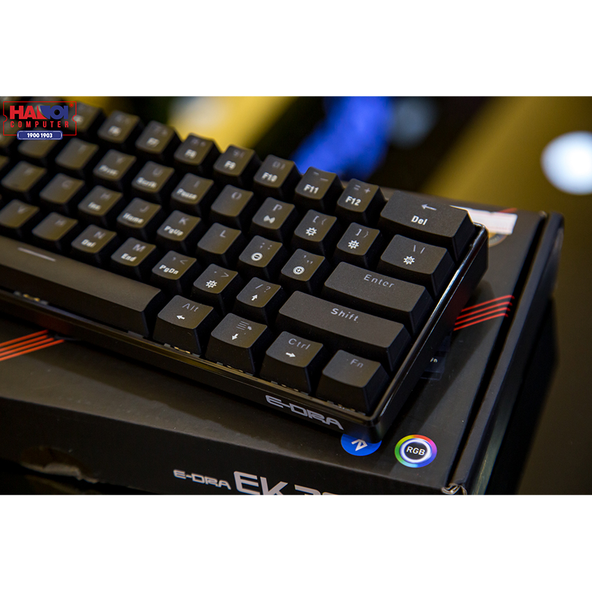 Bàn phím cơ E-Dra EK361W Black (Outemu Blue switch/ABS/USB/Led RGB/Đen)