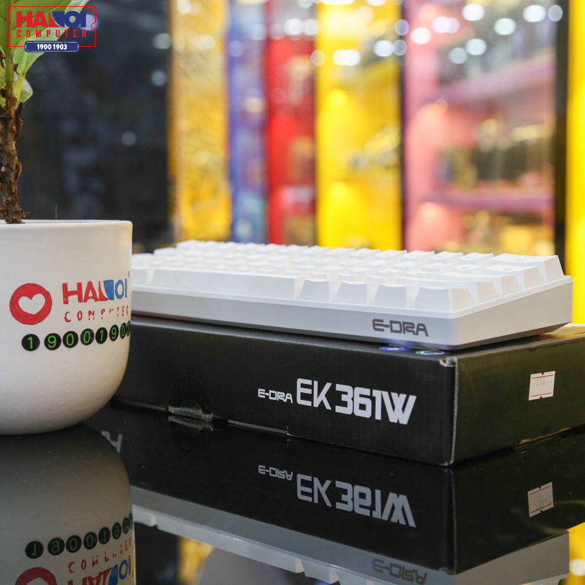 Bàn phím cơ E-Dra EK361W White (Outemu Blue switch/ABS/USB/Led RGB/Trắng)