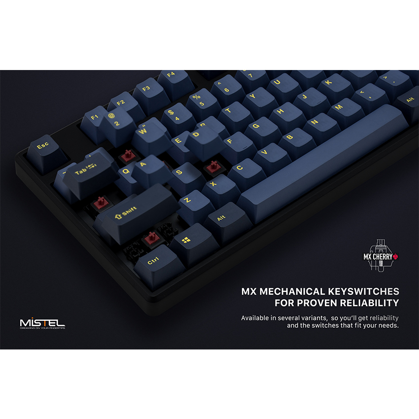 Bàn phím cơ không dây Mistel X8 Glaze Blue (Bluetooth/Cherry Brown switch)