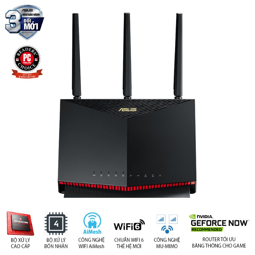 Router Gaming ASUS RT-AX86 (Wifi 6, AX5700)