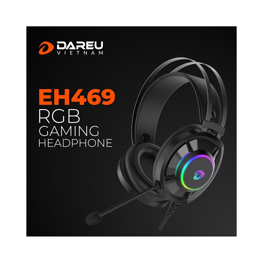 Tai Nghe Dareu EH469 RGB (USB, 7.1, LED RGB, Black)