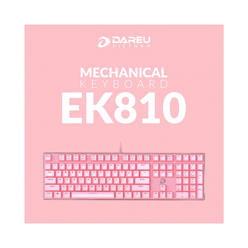 Bàn Phím cơ Dareu EK810 Pink (USB/Pink Led/Blue switch)