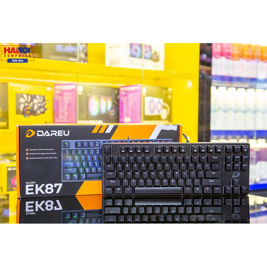 Bàn Phím cơ Dareu EK87 Multi-Led Black (USB/Multi Led/Brown switch)