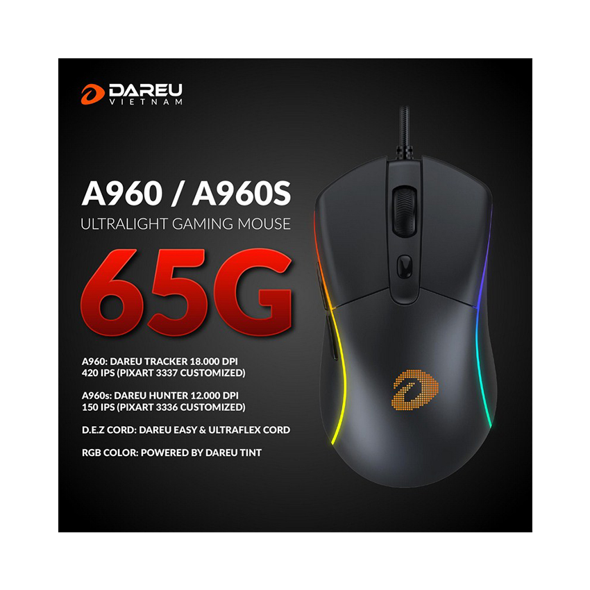 Chuột chơi game Dareu A960S Black (USB)