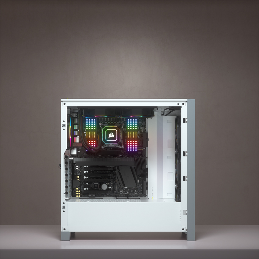Vỏ Case  Corsair iCUE 4000X RGB TG White  (Mid Tower/Màu Trắng)