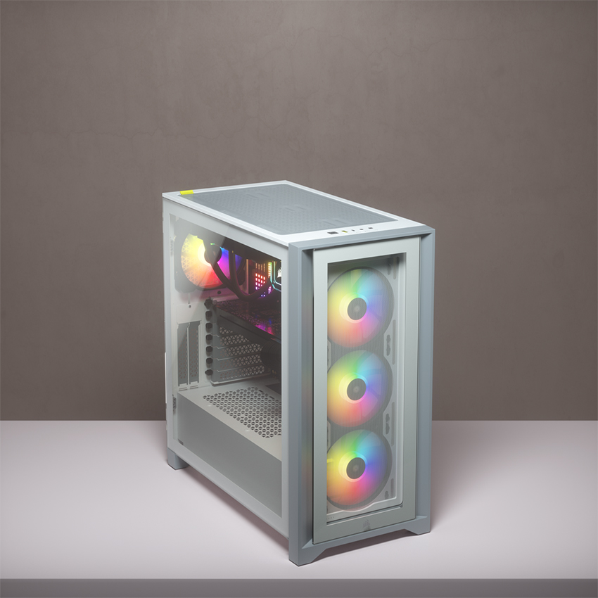 Vỏ Case  Corsair iCUE 4000X RGB TG White  (Mid Tower/Màu Trắng)