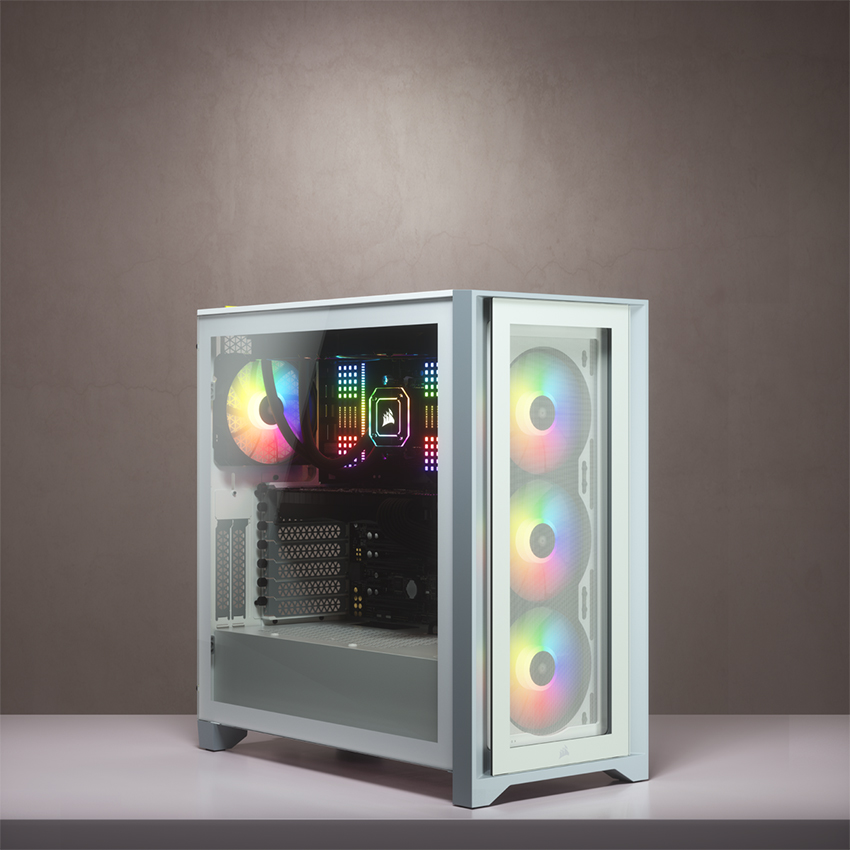 Vỏ Case  Corsair iCUE 4000X RGB TG White  (Mid Tower/Màu Trắng)