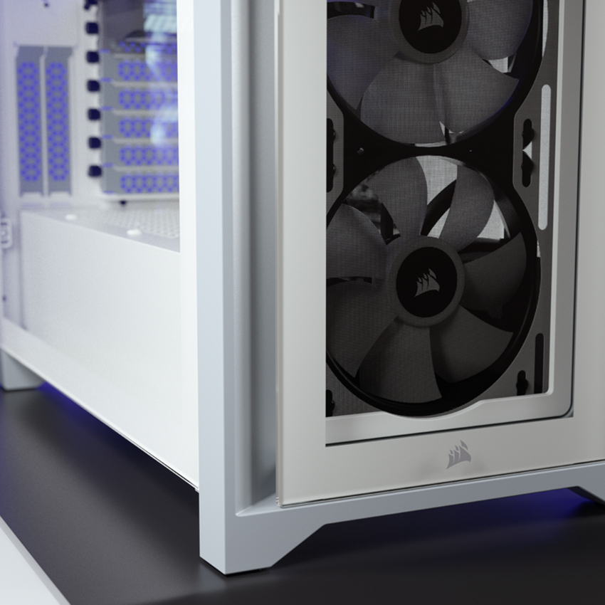 Vỏ Case  Corsair iCUE 4000X RGB TG White  (Mid Tower/Màu Trắng)