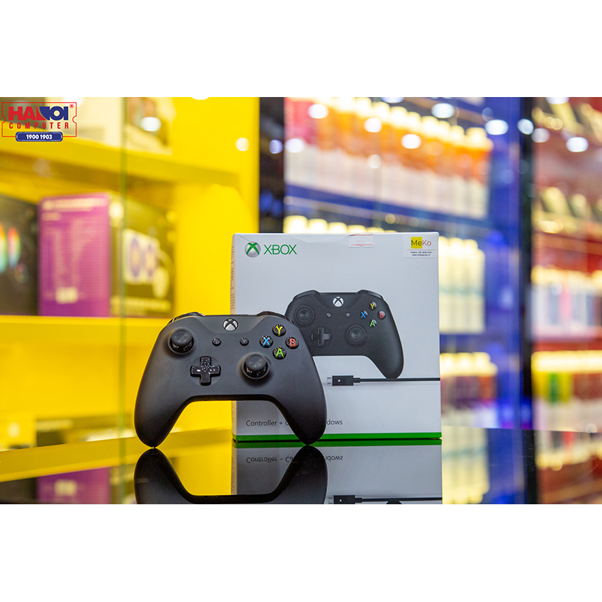 Tay cầm chơi game Microsoft Xbox Wireless Controller - Black + Cable (Hàng chính hãng)