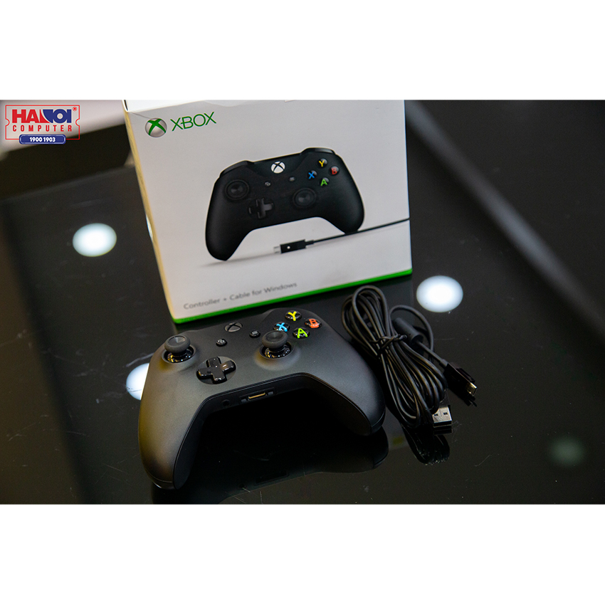 Tay cầm chơi game Microsoft Xbox Wireless Controller - Black + Cable (Hàng chính hãng)