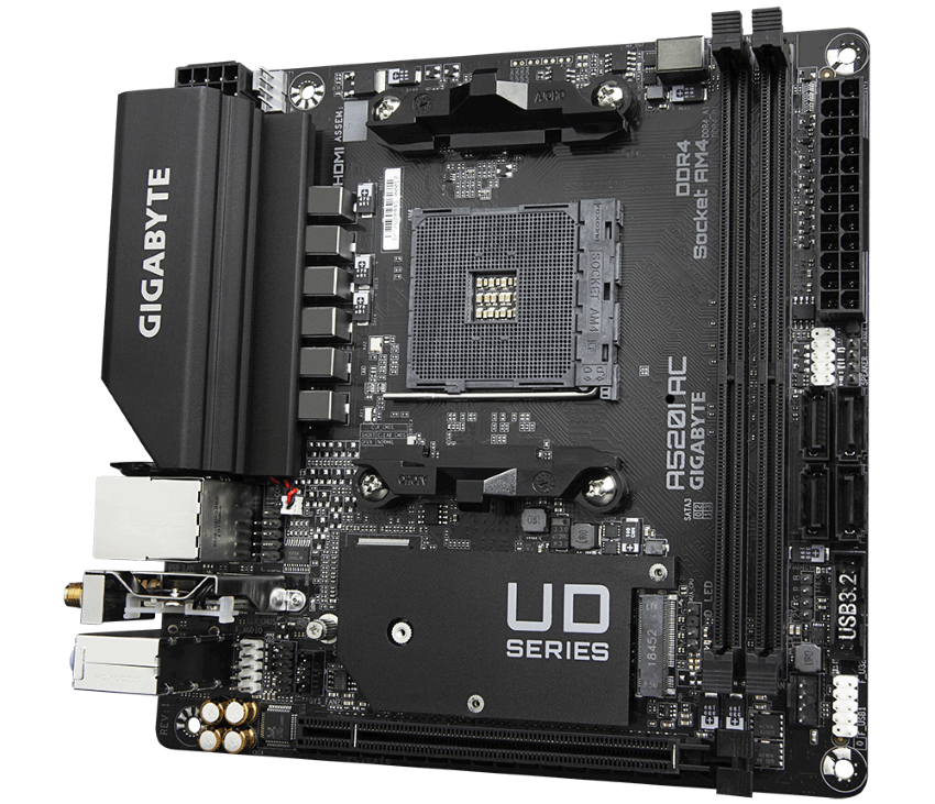 Mainboard Gigabyte A520I AC (AMD A520, Socket AM4, Mini-ITX, 2 khe RAM DDR4)