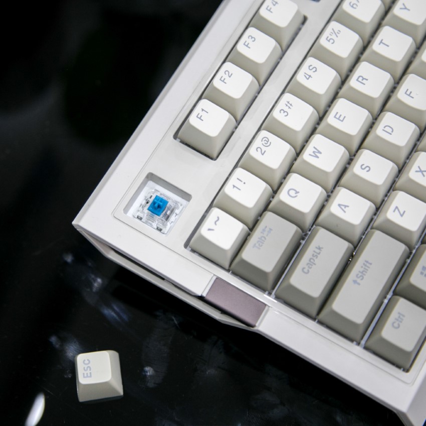 Bàn phím Ajazz AK510 Blue switch (USB/RGB led/Ajazz switch/PBT/màu trắng xám)