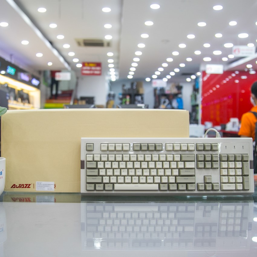 Bàn phím Ajazz AK510 Brown switch (USB/RGB led/Ajazz switch/PBT/màu trắng xám)