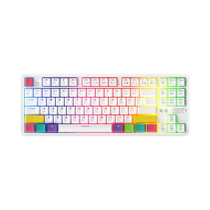Bàn phím Ajazz K870T Blue switch (USB/RGB led/ Huano switch/màu trắng)