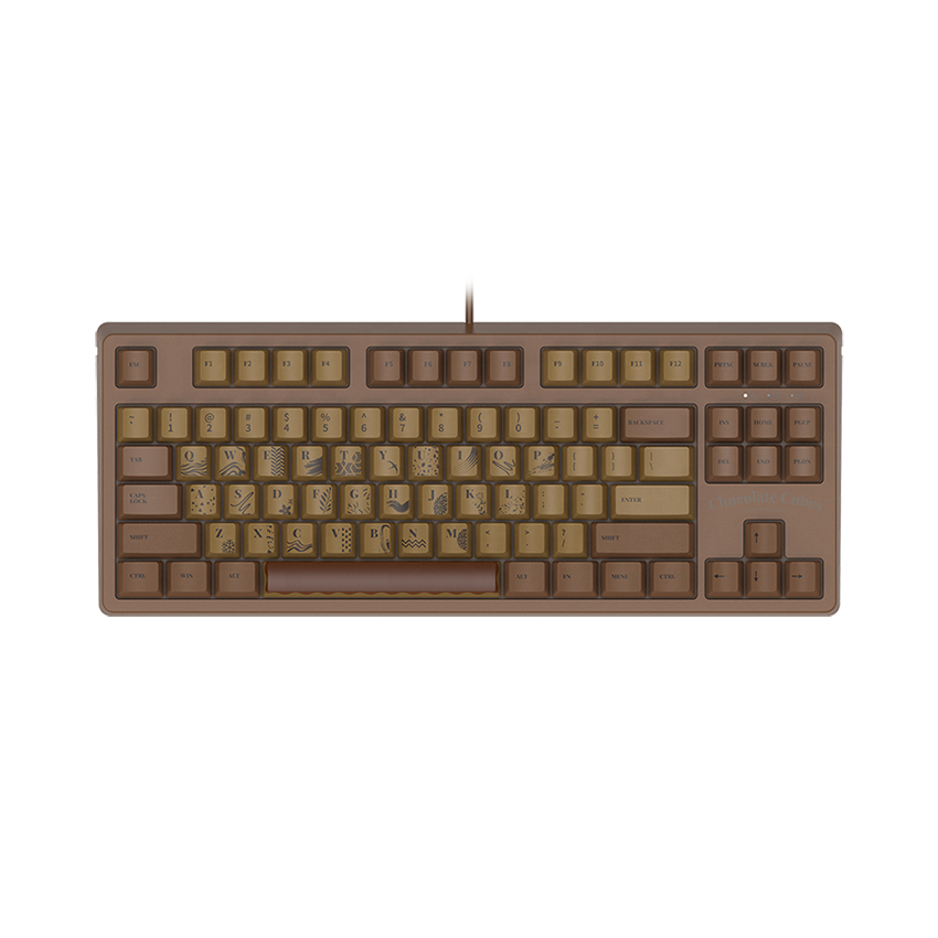 Bàn phím Ajazz AK533 Chocolate Cubes 87 Blue switch (USB/Ajazz Firstblood switch/PBT/màu chocolate)