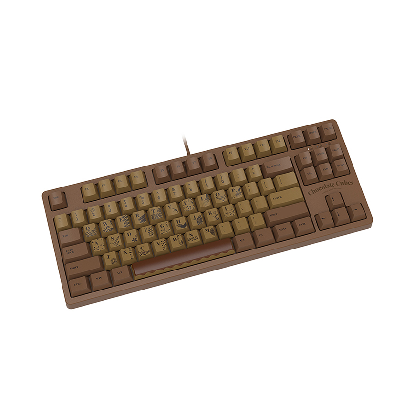 Bàn phím Ajazz AK533 Chocolate Cubes 87 Blue switch (USB/Ajazz Firstblood switch/PBT/màu chocolate)