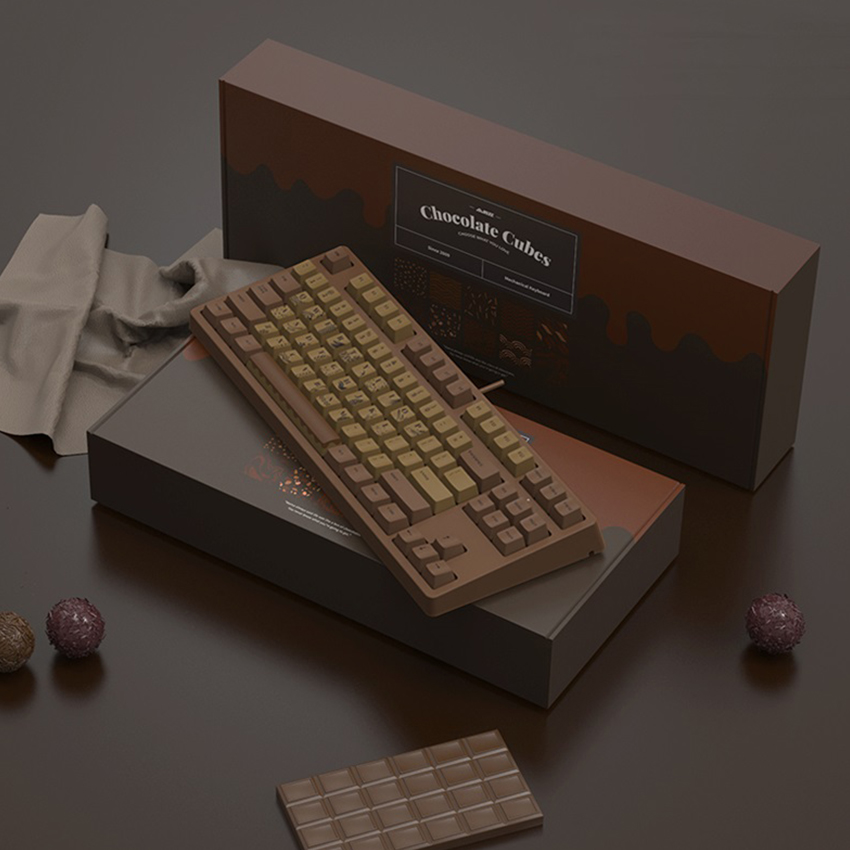 Bàn phím Ajazz AK533 Chocolate Cubes 87 Blue switch (USB/Ajazz Firstblood switch/PBT/màu chocolate)