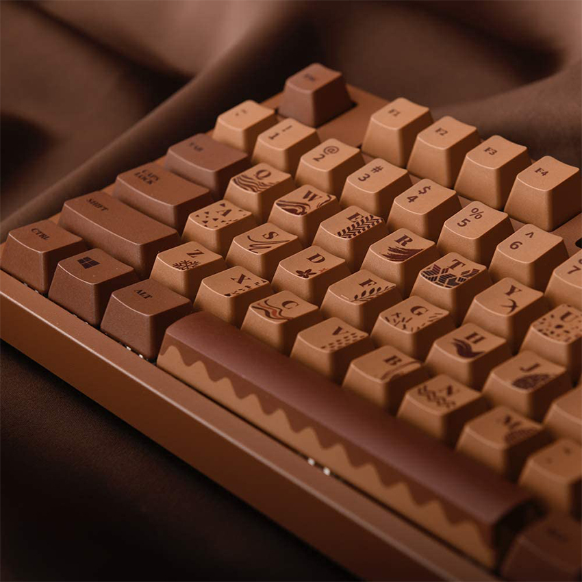 Bàn phím Ajazz AK533 Chocolate Cubes 104 Pink switch (USB/Ajazz Firstblood switch/PBT/màu chocolate)