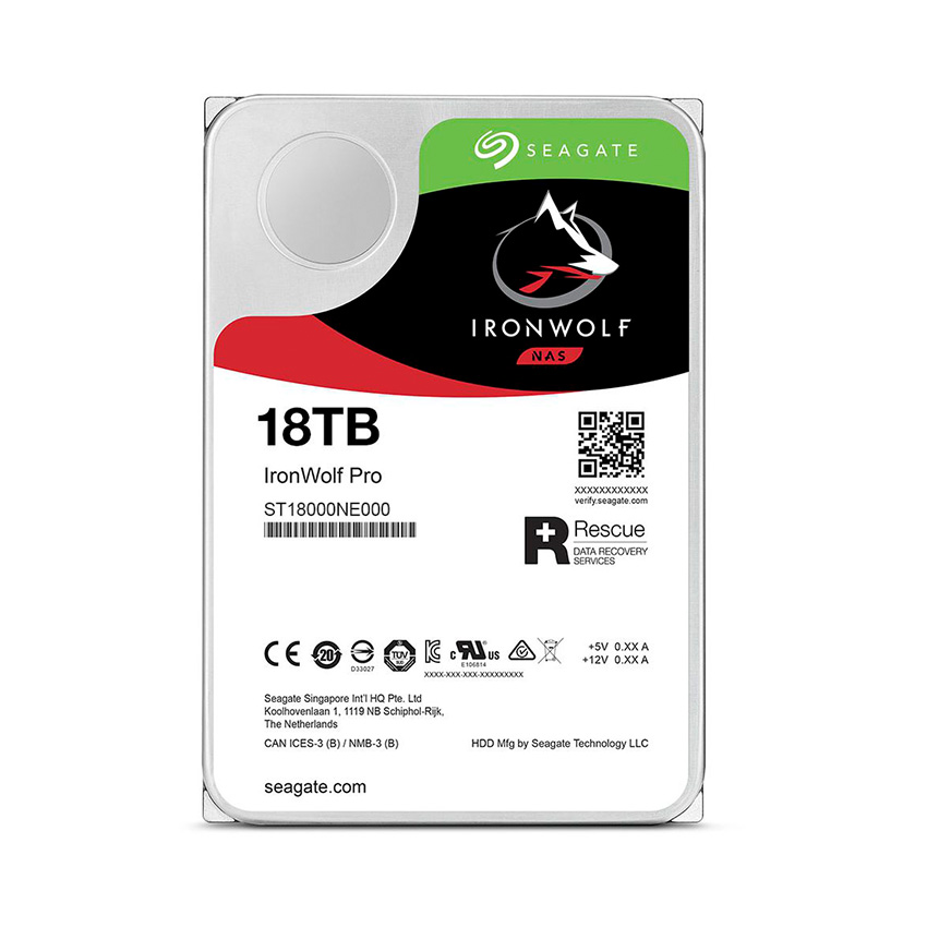 Ổ cứng HDD Seagate Ironwolf Pro 18TB 3.5 inch, 7200RPM, SATA3, 256MB Cache (ST18000NE000)