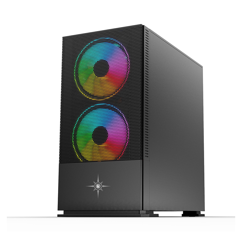 Vỏ case KENOO ESPORT G562 -3F - Black 3 fan RGB (Mid Tower/ Màu Đen)