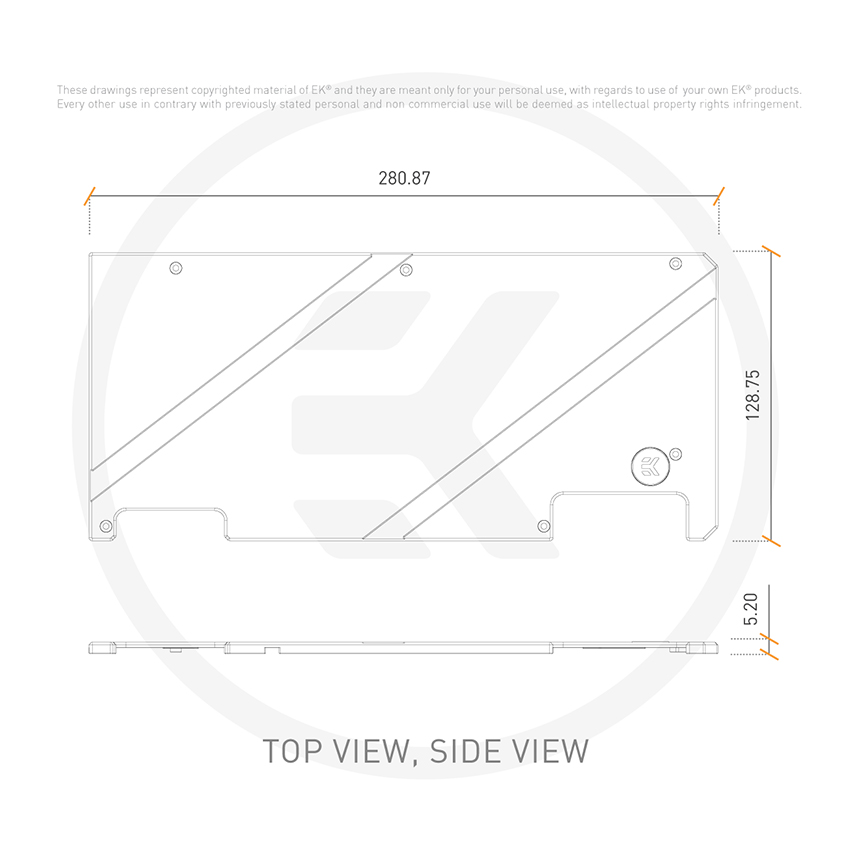 EK-Quantum Vector Strix RTX 3070/3080/3090 Backplate - Nickel