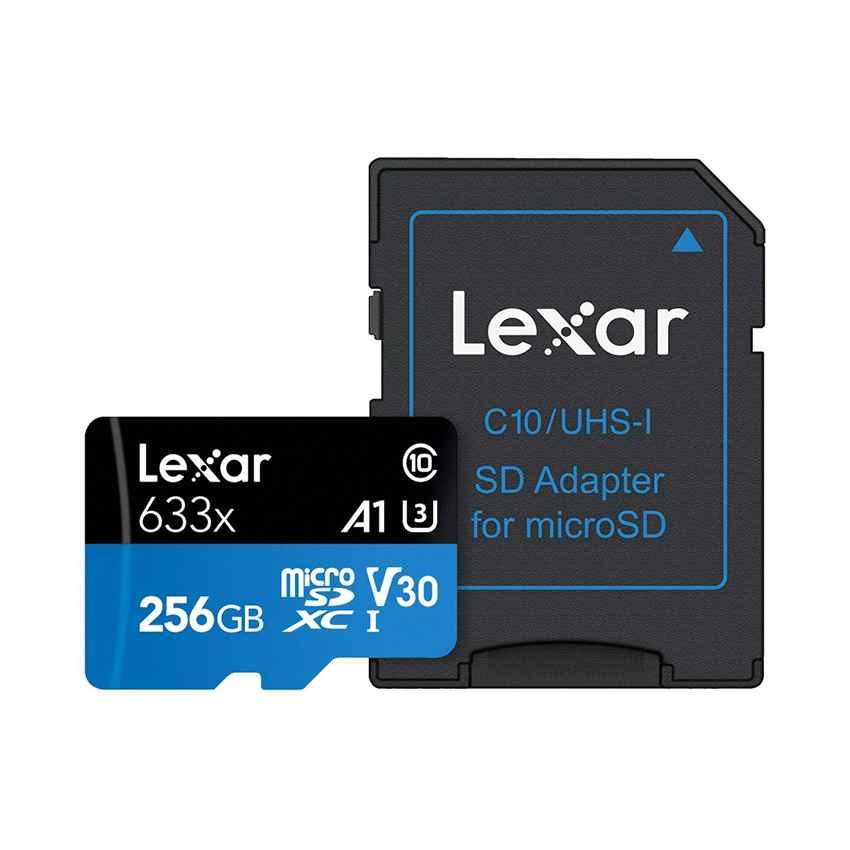 Thẻ nhớ LEXAR 256GB microSD XC - USH-I Class 10 U3, V30, A1 - Có Adapter chuyển SD