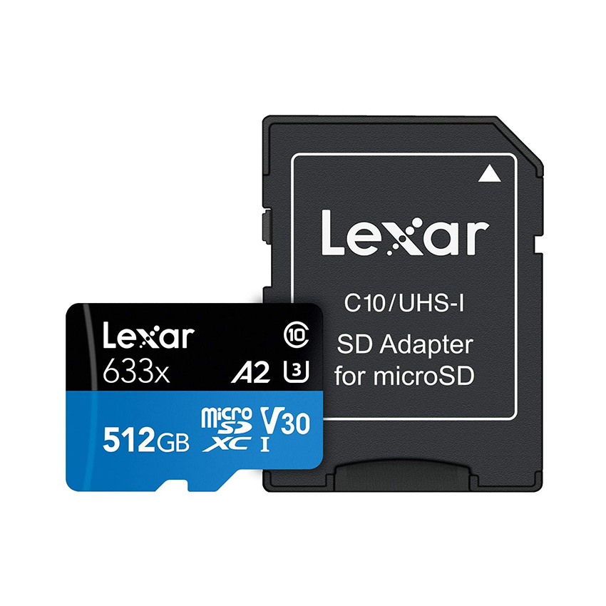 Thẻ nhớ LEXAR 512GB microSD XC - USH-I Class 10, U3, V30, A2 - Có Adapter chuyển SD