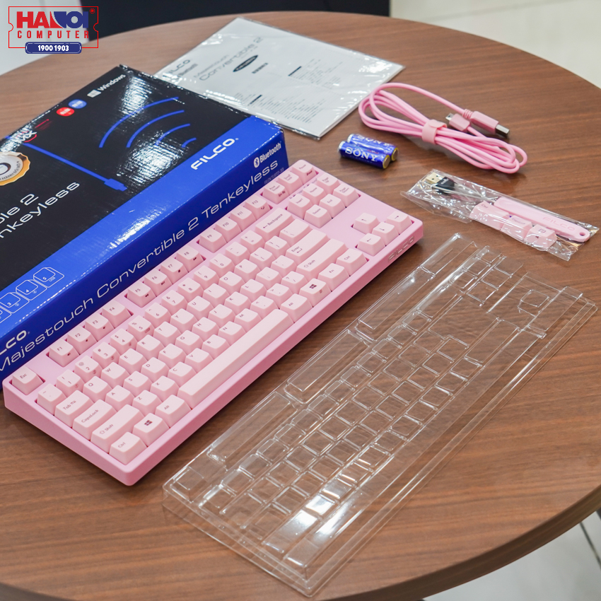 Bàn phím cơ Filco Majestouch Convertible 2 Pink (USB/Tenkeyless/Brown switch/Hồng) (FKBC87M/EP2)