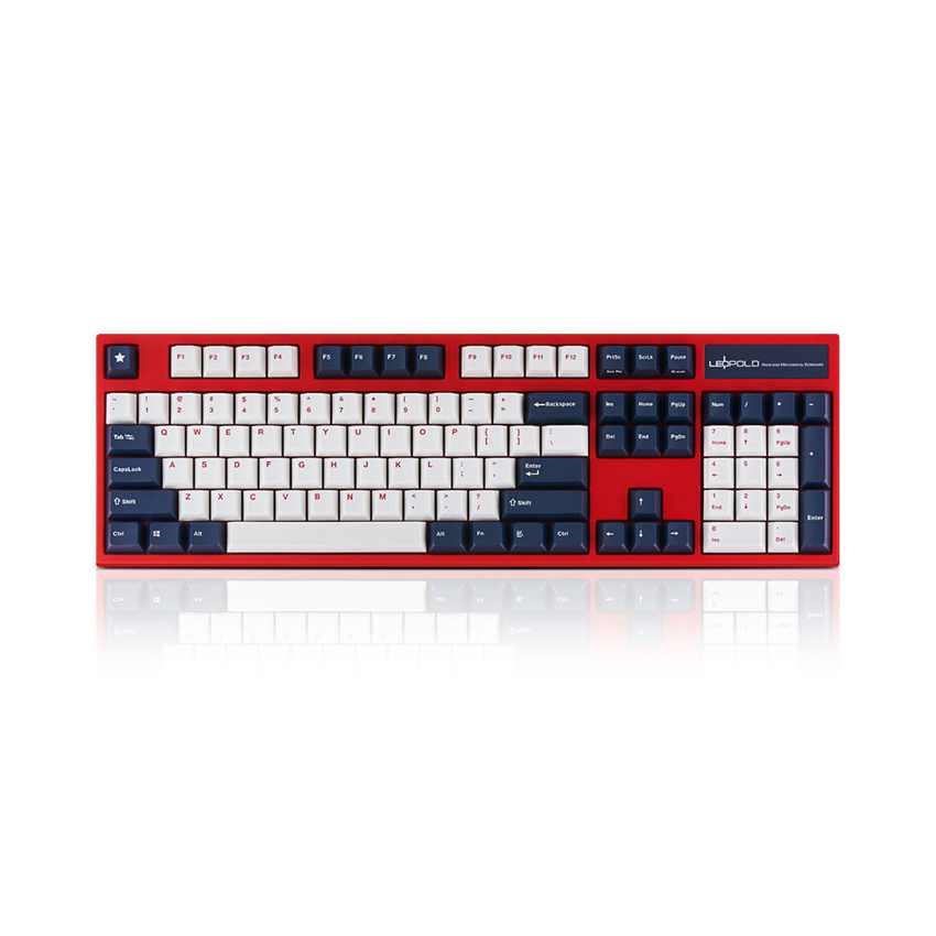 Bàn phím cơ Leopold FC900RPD Blue Star (USB/PBT Doubleshot/White Navy/Red case/Brown sw)