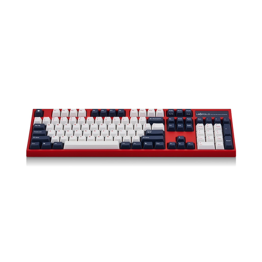 Bàn phím cơ Leopold FC900RPD Blue Star (USB/PBT Doubleshot/White Navy/Red case/Silent Red sw)