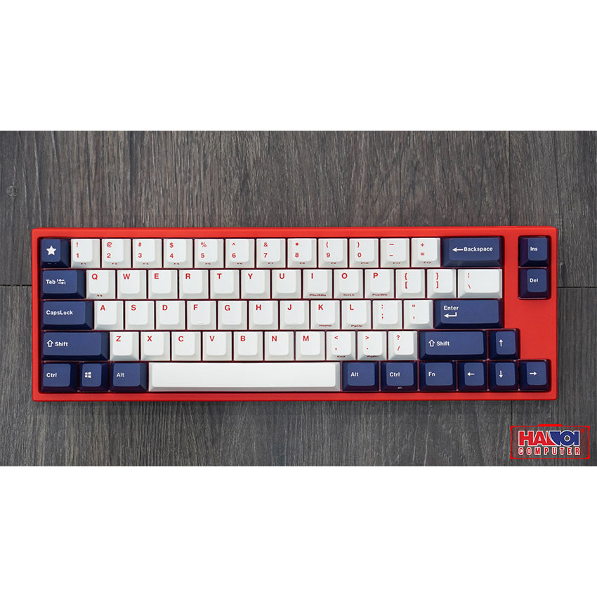 Bàn phím cơ Leopold FC660MPD Blue Star (USB/PBT Doubleshot/White Navy/Red case/Silent Red sw)