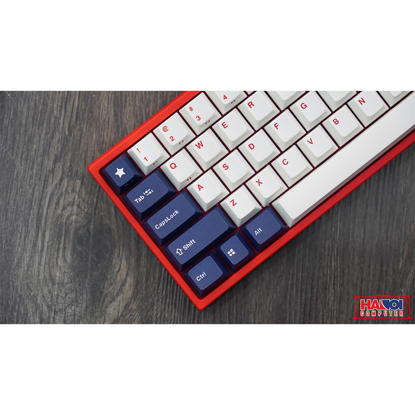 Bàn phím cơ Leopold FC660MPD Blue Star (USB/PBT Doubleshot/White Navy/Red case/Silent Red sw)