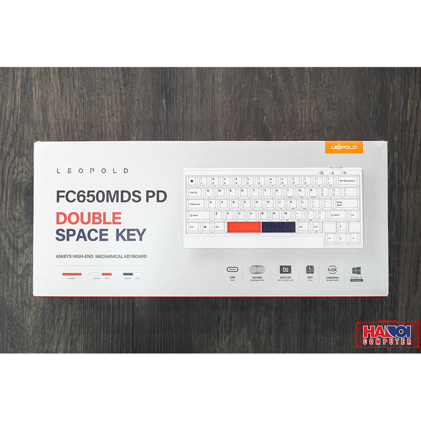 Bàn phím cơ Leopold FC650MDS PD Blue Star (USB/PBT Doubleshot/White Navy/Red case/Brown sw)