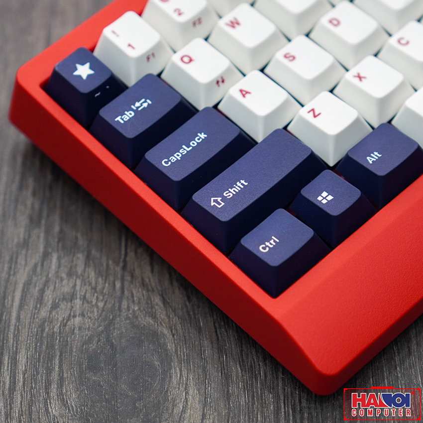 Bàn phím cơ Leopold FC650MDS PD Blue Star (USB/PBT Doubleshot/White Navy/Red case/Brown sw)