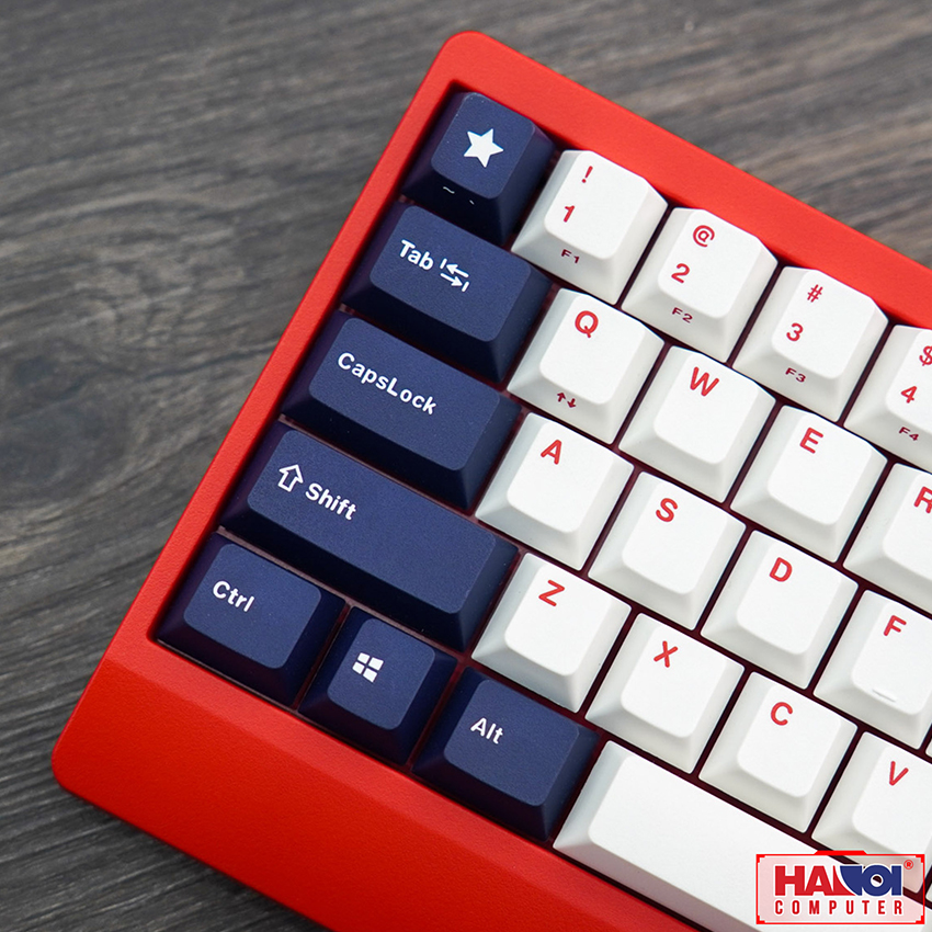 Bàn phím cơ Leopold FC650MDS PD Blue Star (USB/PBT Doubleshot/White Navy/Red case/Brown sw)