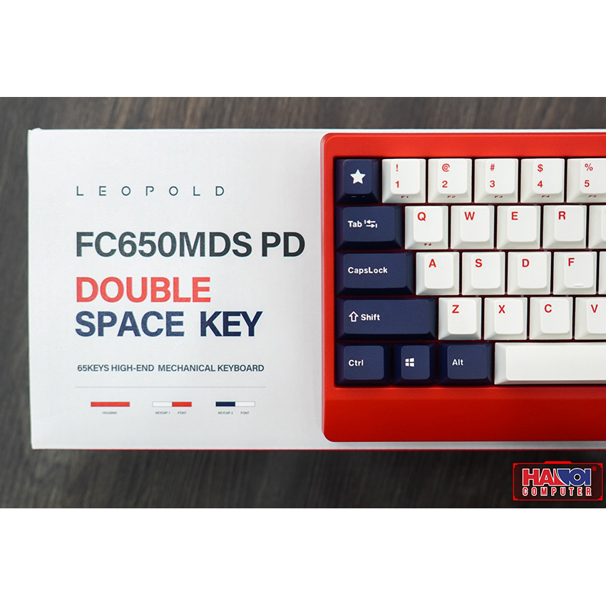 Bàn phím cơ Leopold FC650MDS PD Blue Star (USB/PBT Doubleshot/White Navy/Red case/Silent Red sw)