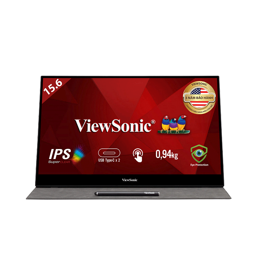 Màn hình di động Viewsonic TD1655 (15.6inch/FHD/IPS/6.5ms/60Hz/250nits/MiniHDMI+USBTypeC+Audio/15000hrs/Touch)