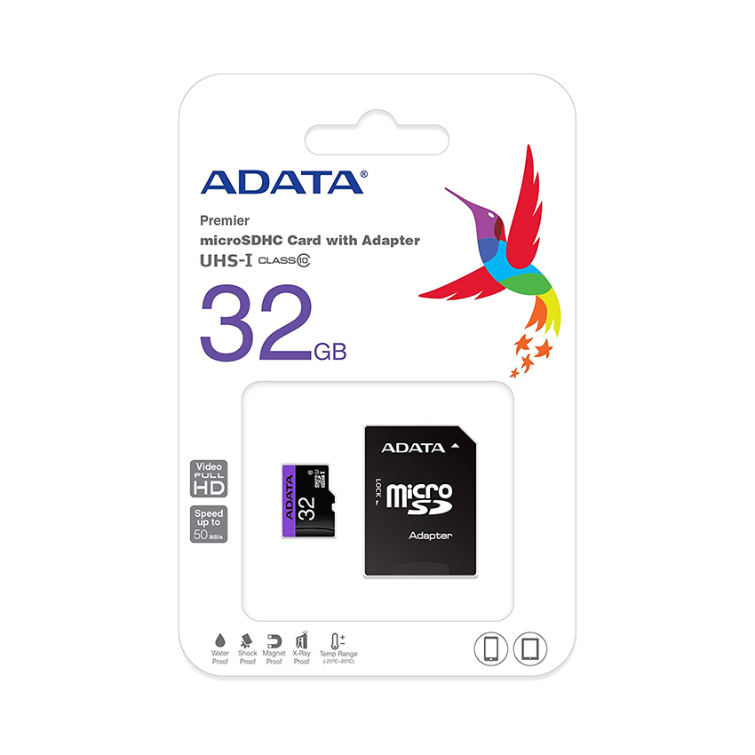 Thẻ nhớ 32GB ADATA UHS-I MICRO SD CLASS10 (AUSDH32GUICL10-RA1)