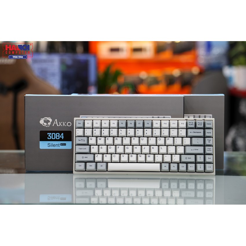 Bàn phím Akko 3084 Silent Bluetooth 5.0 (Gateron Pink sw)
