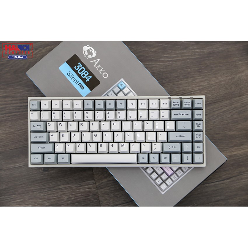 Bàn phím Akko 3084 Silent Bluetooth 5.0 (Gateron Pink sw)