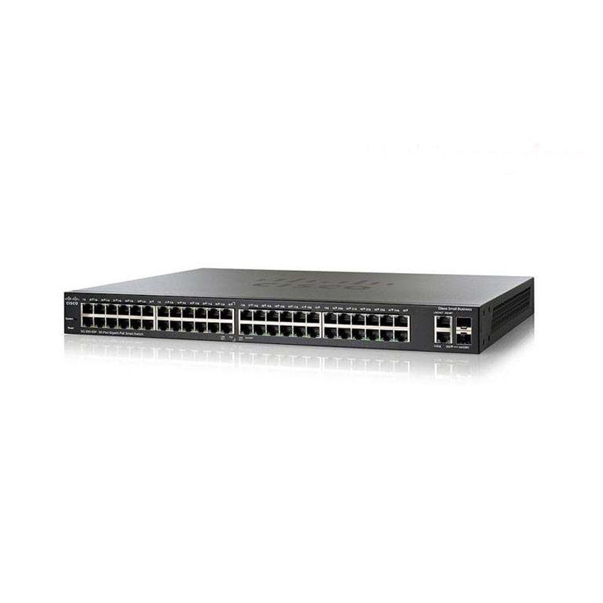Switch Cisco SG200-50 POE 48-port Gigabit + 2-Port Gigabit Combo Switch - SLM2048PT