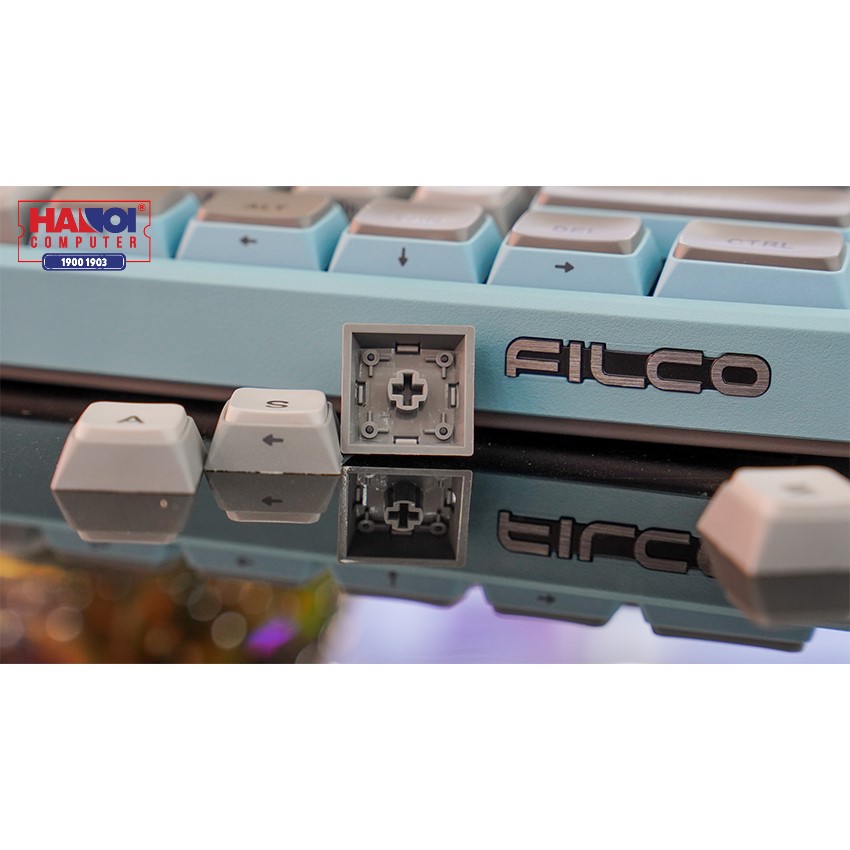 Bàn phím cơ Không dây Filco Majestouch Minila Air-R Convertible Asagi (Bluetooth/Red switch) (FFBTR63MRL/EAG)