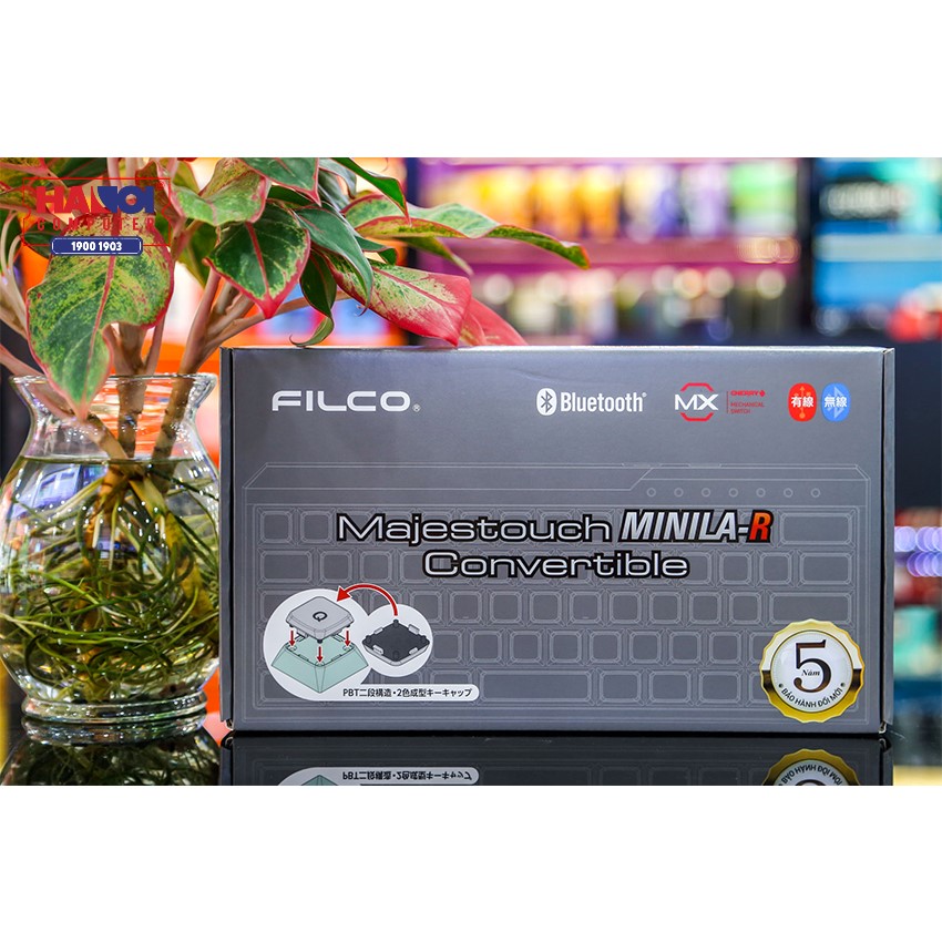 Bàn phím cơ Không dây Filco Majestouch Minila Air-R Convertible Asagi (Bluetooth/Red switch) (FFBTR63MRL/EAG)