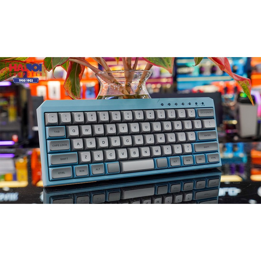 Bàn phím cơ Không dây Filco Majestouch Minila Air-R Convertible Asagi (Bluetooth/Blue switch) (FFBTR63MC/EAG)