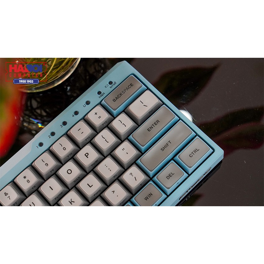 Bàn phím cơ Không dây Filco Majestouch Minila Air-R Convertible Asagi (Bluetooth/Black switch) (FFBTR63ML/EAG)