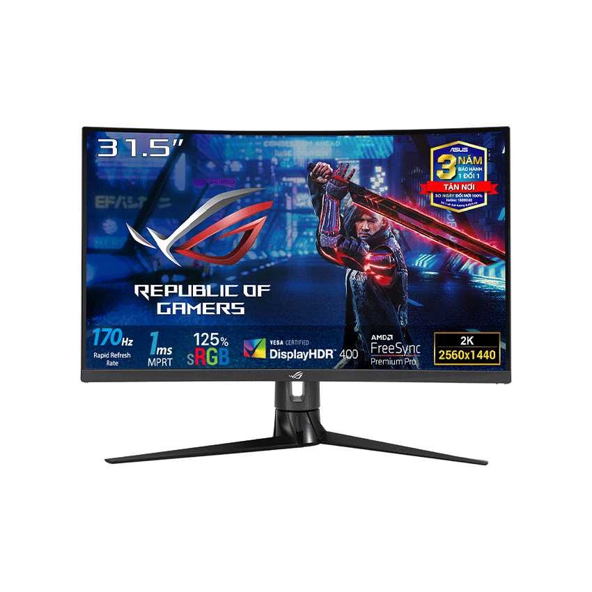 Màn hình Asus XG32VC (31.5inch/WQHD/VA/170Hz/1ms/400nits/HDMI+DP+USB-C+Audio/Freesync/Cong)